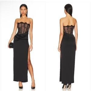 NEW NWT NBD Revolve Nalani Maxi Dress Black size Small